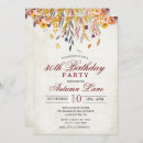 Search for autumn leaves birthday invitations Rustic
