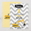 Search for backhoe birthday invitations Excavator