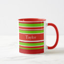Search for green white red mugs Stripes