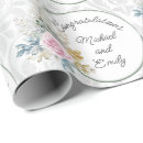 Search for watercolour roses wrapping paper Newly weds