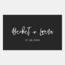 Search for rectangular wedding stickers Typography