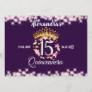 Search for purple and silver menus Quinceanera