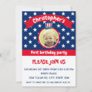 Search for bbq 1st birthday invitations Red white and blue