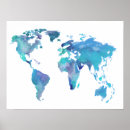 Search for blue world map posters Geography