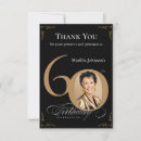 Search for 60th birthday thank you cards Black and gold