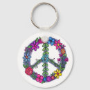 Search for flowers peace sign key rings 60s