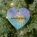 Search for purple heart christmas tree decorations Glitter