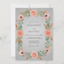 Search for peach grey wedding invitations Floral