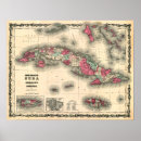 Search for vintage map of cuba posters Caribbean