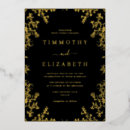 Search for black floral wedding invitations Gold