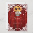 Search for red sunflower wedding invitations Rustic