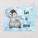 Search for penguin cartoon postcards Snow