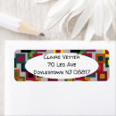 Search for dark teal return address labels Black