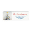 Search for snowy trees return address labels Christmas tree