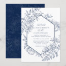 Search for navy white invitations Botanical