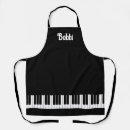 Search for piano teacher aprons Black and white