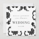 Search for damask wedding invitations Black and white