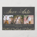 Search for 3 photo save the dates Gold foil