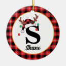 Search for monogrammed christmas tree decorations Plaid