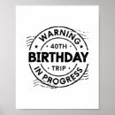 Search for funny 40th birthday posters World travel