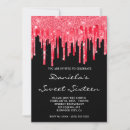 Search for red black sweet 16 invitations Pink