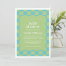 Search for blue and green baby shower invitations Retro