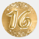 Search for shiny gold glitters stickers Sweet sixteen