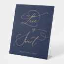 Search for love is sweet wedding signs Navy blue