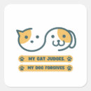 Search for my dog square stickers Cat