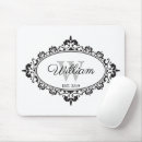 Search for damask monogram mousepads Black and white