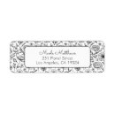 Search for modern flowers return address labels Black and white