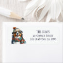Search for australian shepherd return address labels Watercolor