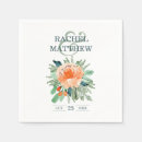 Search for teal orange napkins Watercolor floral