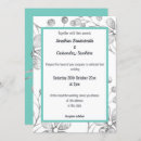 Search for aqua and silver wedding invitations Modern
