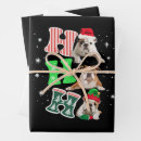 Search for english bulldog christmas wrapping paper Red