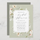 Search for green and white bridal shower invitations Botanical