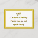 Search for deaf business cards Hard of hearing