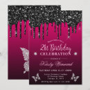 Search for hot pink 21st birthday invitations Elegant