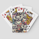 Search for cute koalas playing cards Watercolor