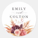 Search for watercolor floral wedding stickers Pampas grass