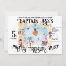 Search for treasure hunt birthday invitations Skull and crossbones