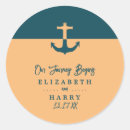 Search for coral and blue wedding stickers Ocean