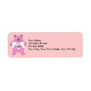 Search for cartoon bear return address labels Pink