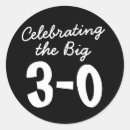 Search for 30th birthday celebration stickers Black and white