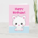 Search for white cat birthday cards Kitten