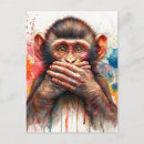 Search for cute monkey postcards Colourful