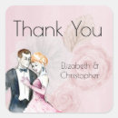 Search for vintage rose wedding stickers Thank you