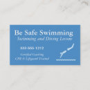 Search for swim lessons business cards Water