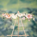 Search for pink flowers welcome wedding signs Greenery