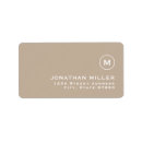 Search for classic monogram return address labels Modern minimalist